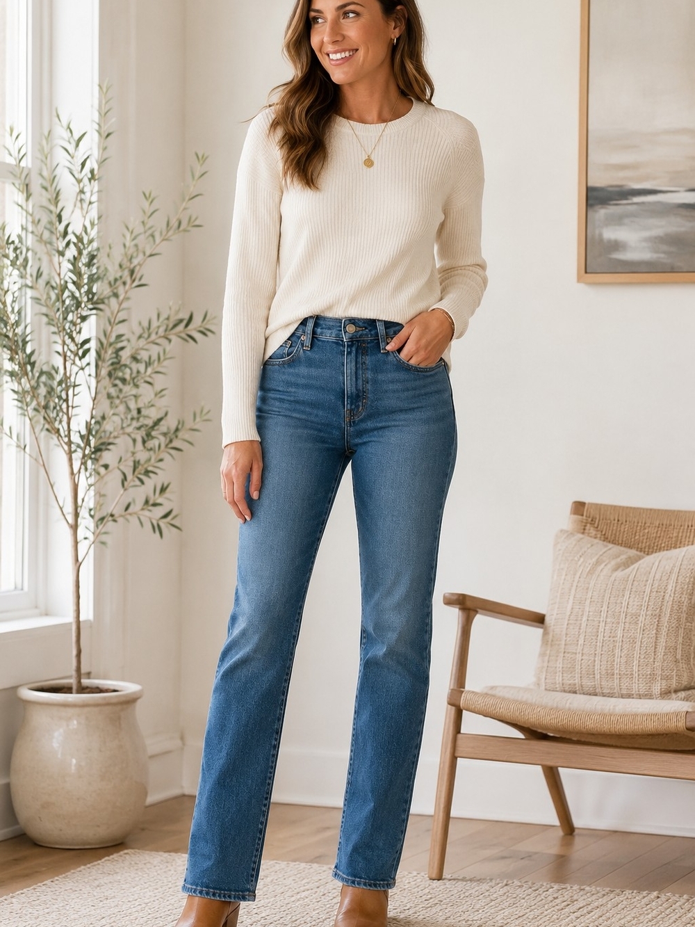 J.Crew Stovepipe Jeans Size 25 Straight Leg Blue Denim